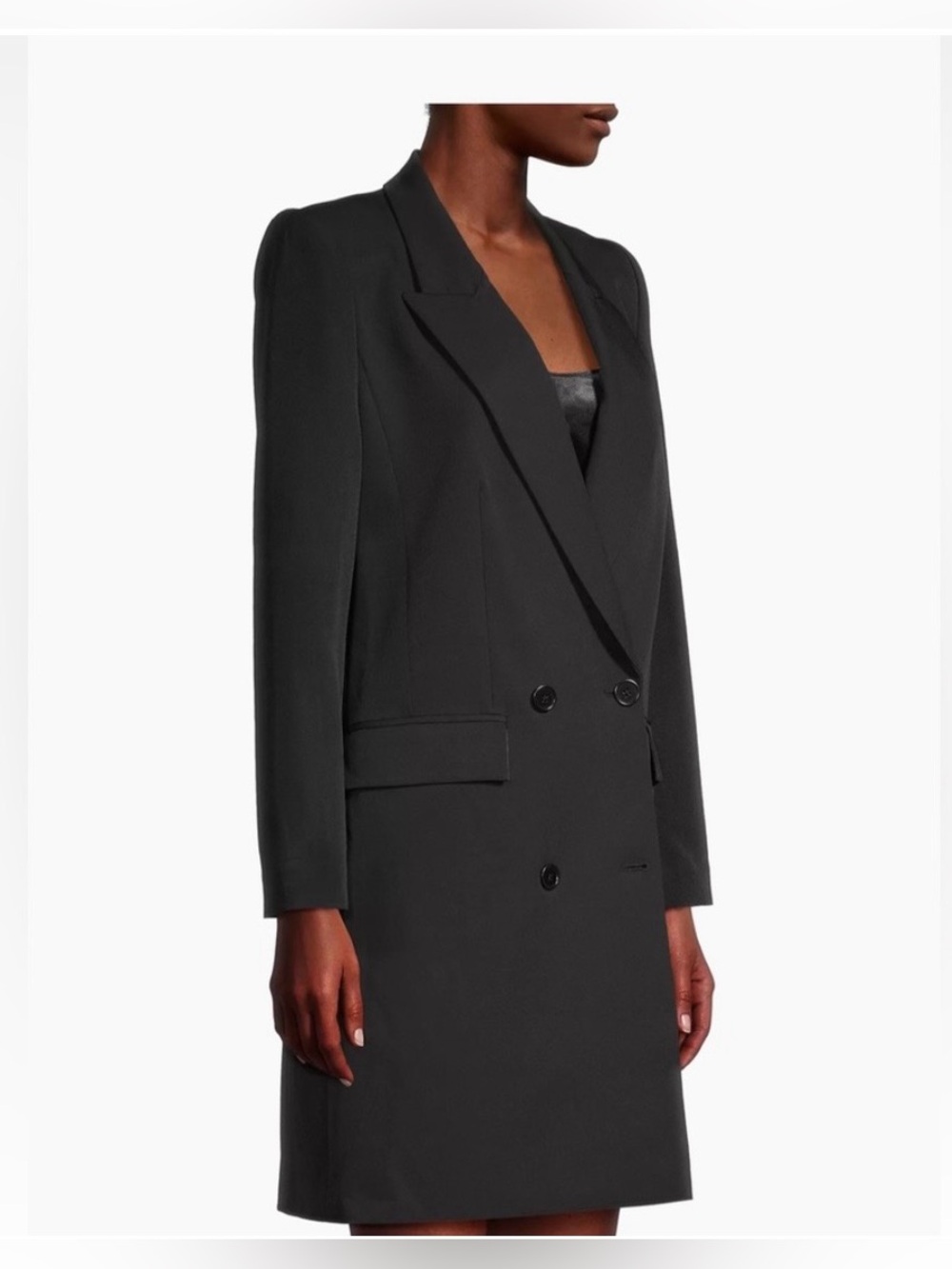 Kobi Halperin Black Double-Breasted Blazer Coat / Dress Like New